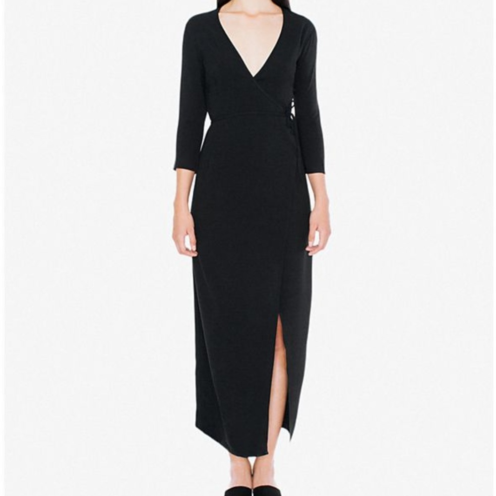 American Apparel Crepe Julliard Wrap Dress